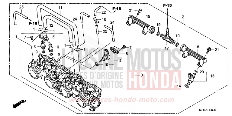 DROSSELKLAPPENGEHAEUSE von Hornet ABS PEARL SIENA RED (R320) von 2007